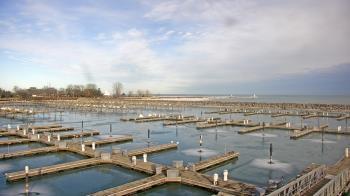 Weather camera view of Waukegan Harbor and Marina.