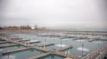 Weather camera view of Waukegan Harbor and Marina.