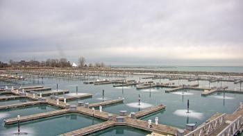 Weather camera view of Waukegan Harbor and Marina.