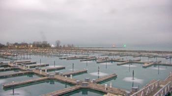 Weather camera view of Waukegan Harbor and Marina.