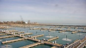 Weather camera view of Waukegan Harbor and Marina.