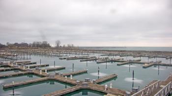 Weather camera view of Waukegan Harbor and Marina.