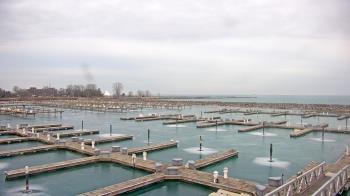 Weather camera view of Waukegan Harbor and Marina.