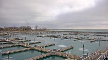 Weather camera view of Waukegan Harbor and Marina.