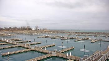 Weather camera view of Waukegan Harbor and Marina.