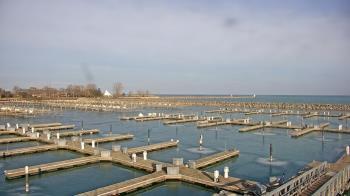 Weather camera view of Waukegan Harbor and Marina.