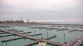 Weather camera view of Waukegan Harbor and Marina.