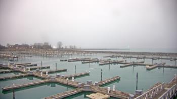 Weather camera view of Waukegan Harbor and Marina.
