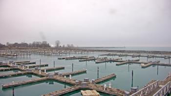 Weather camera view of Waukegan Harbor and Marina.