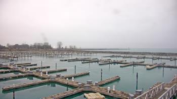 Weather camera view of Waukegan Harbor and Marina.