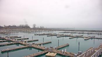 Weather camera view of Waukegan Harbor and Marina.