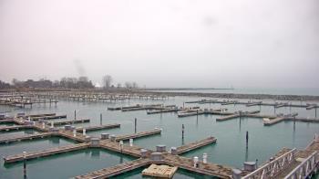 Weather camera view of Waukegan Harbor and Marina.