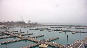 Weather camera view of Waukegan Harbor and Marina.