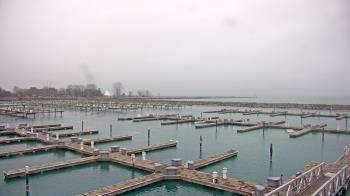 Weather camera view of Waukegan Harbor and Marina.