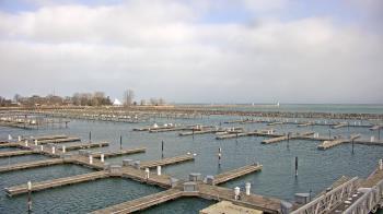 Weather camera view of Waukegan Harbor and Marina.