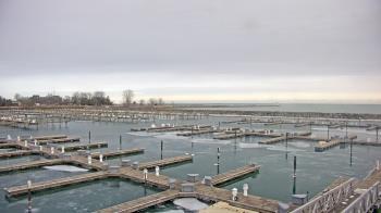 Weather camera view of Waukegan Harbor and Marina.