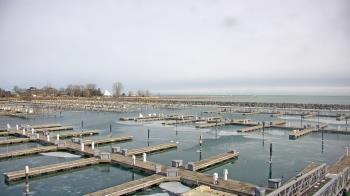 Weather camera view of Waukegan Harbor and Marina.