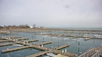 Weather camera view of Waukegan Harbor and Marina.
