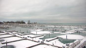Weather camera view of Waukegan Harbor and Marina.