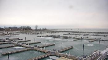 Weather camera view of Waukegan Harbor and Marina.