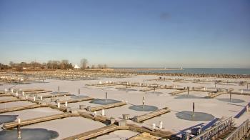 Weather camera view of Waukegan Harbor and Marina.