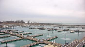 Weather camera view of Waukegan Harbor and Marina.