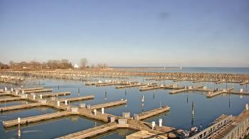 Weather camera view of Waukegan Harbor and Marina.
