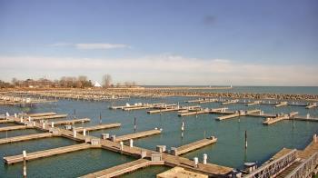 Weather camera view of Waukegan Harbor and Marina.