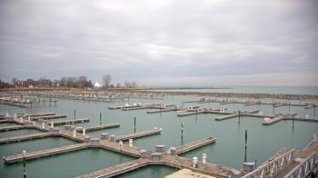 Weather camera view of Waukegan Harbor and Marina.