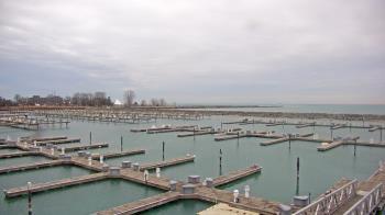 Weather camera view of Waukegan Harbor and Marina.
