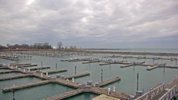 Weather camera view of Waukegan Harbor and Marina.