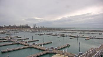 Weather camera view of Waukegan Harbor and Marina.