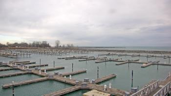 Weather camera view of Waukegan Harbor and Marina.