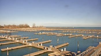 Weather camera view of Waukegan Harbor and Marina.