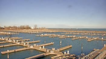 Weather camera view of Waukegan Harbor and Marina.