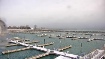 Weather camera view of Waukegan Harbor and Marina.