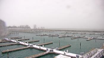 Weather camera view of Waukegan Harbor and Marina.