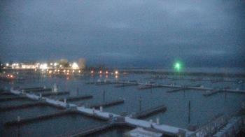 Weather camera view of Waukegan Harbor and Marina.