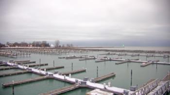 Weather camera view of Waukegan Harbor and Marina.