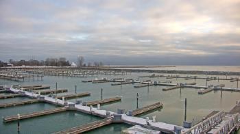 Weather camera view of Waukegan Harbor and Marina.
