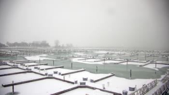 Weather camera view of Waukegan Harbor and Marina.