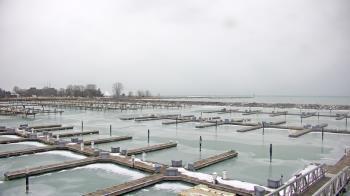 Weather camera view of Waukegan Harbor and Marina.