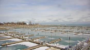 Weather camera view of Waukegan Harbor and Marina.