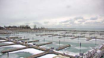Weather camera view of Waukegan Harbor and Marina.