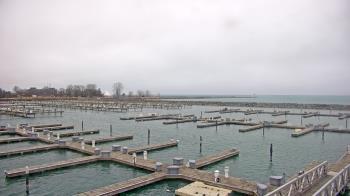 Weather camera view of Waukegan Harbor and Marina.