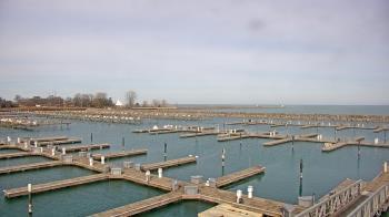 Weather camera view of Waukegan Harbor and Marina.