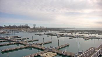 Weather camera view of Waukegan Harbor and Marina.