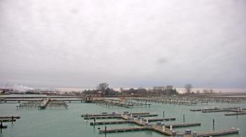 Weather camera view of Waukegan Harbor and Marina.
