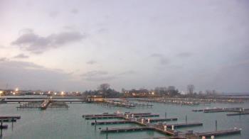 Weather camera view of Waukegan Harbor and Marina.