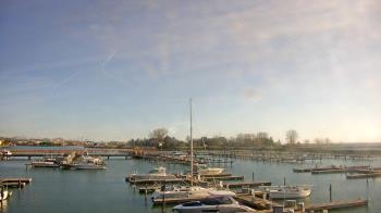 Weather camera view of Waukegan Harbor and Marina.